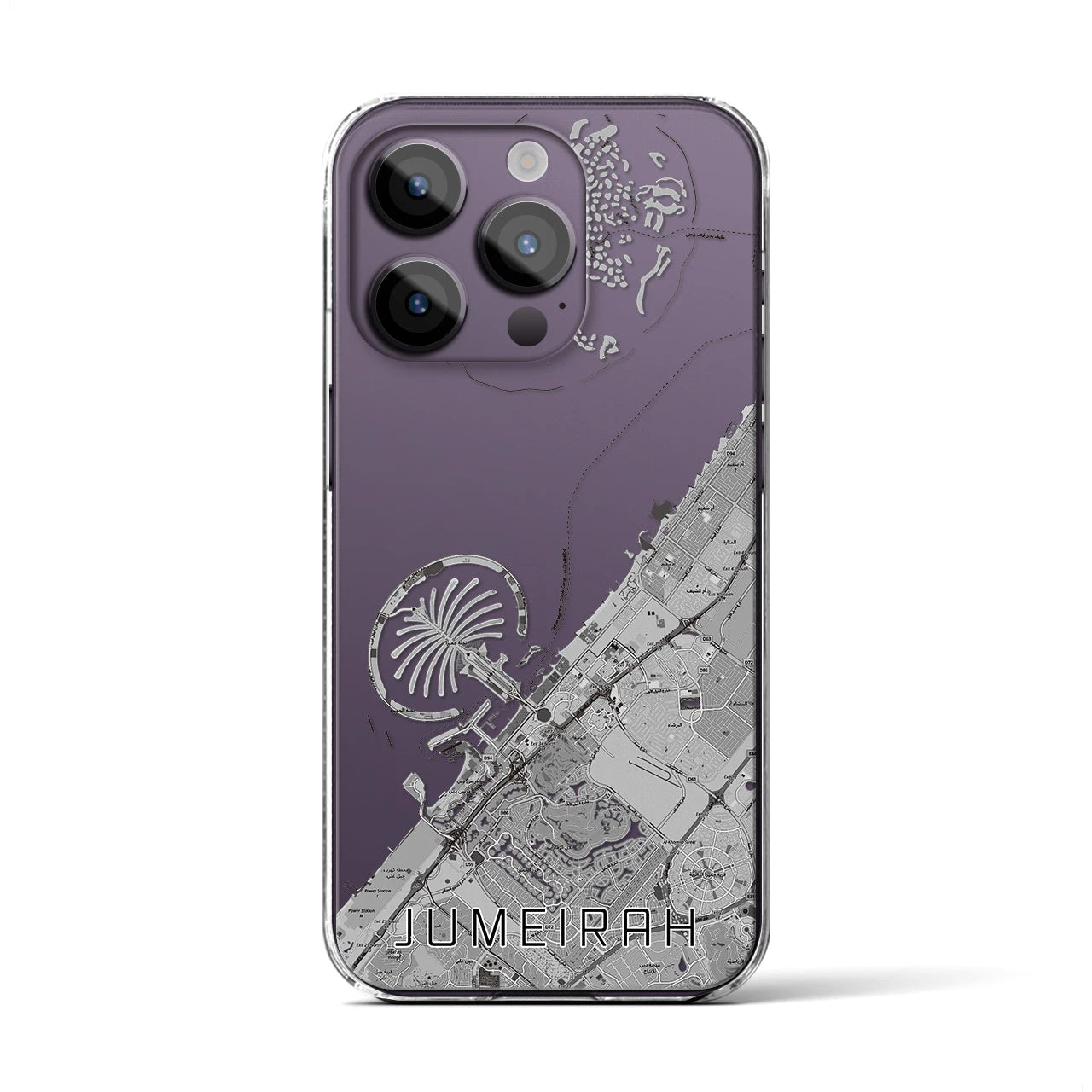 【ジュメイラ(アラブ首長国連邦)】地図柄iPhoneケース(クリアタイプ)