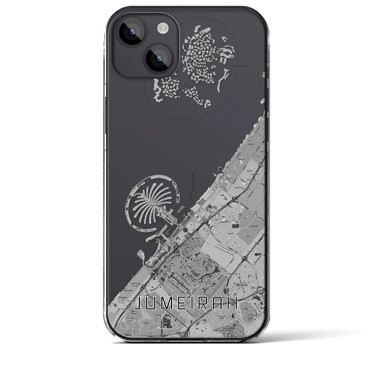 【ジュメイラ(アラブ首長国連邦)】地図柄iPhoneケース(クリアタイプ)