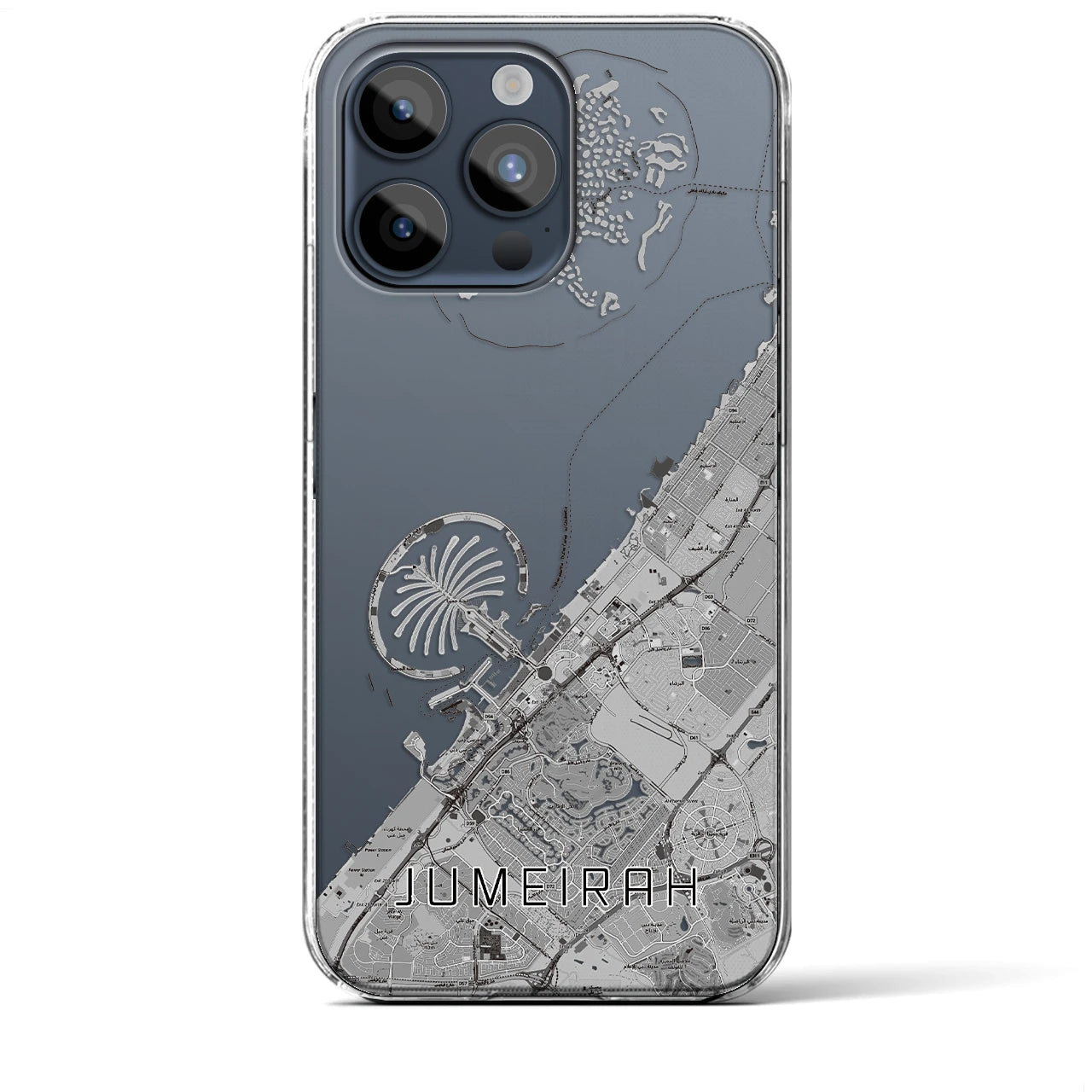 【ジュメイラ(アラブ首長国連邦)】地図柄iPhoneケース(クリアタイプ)