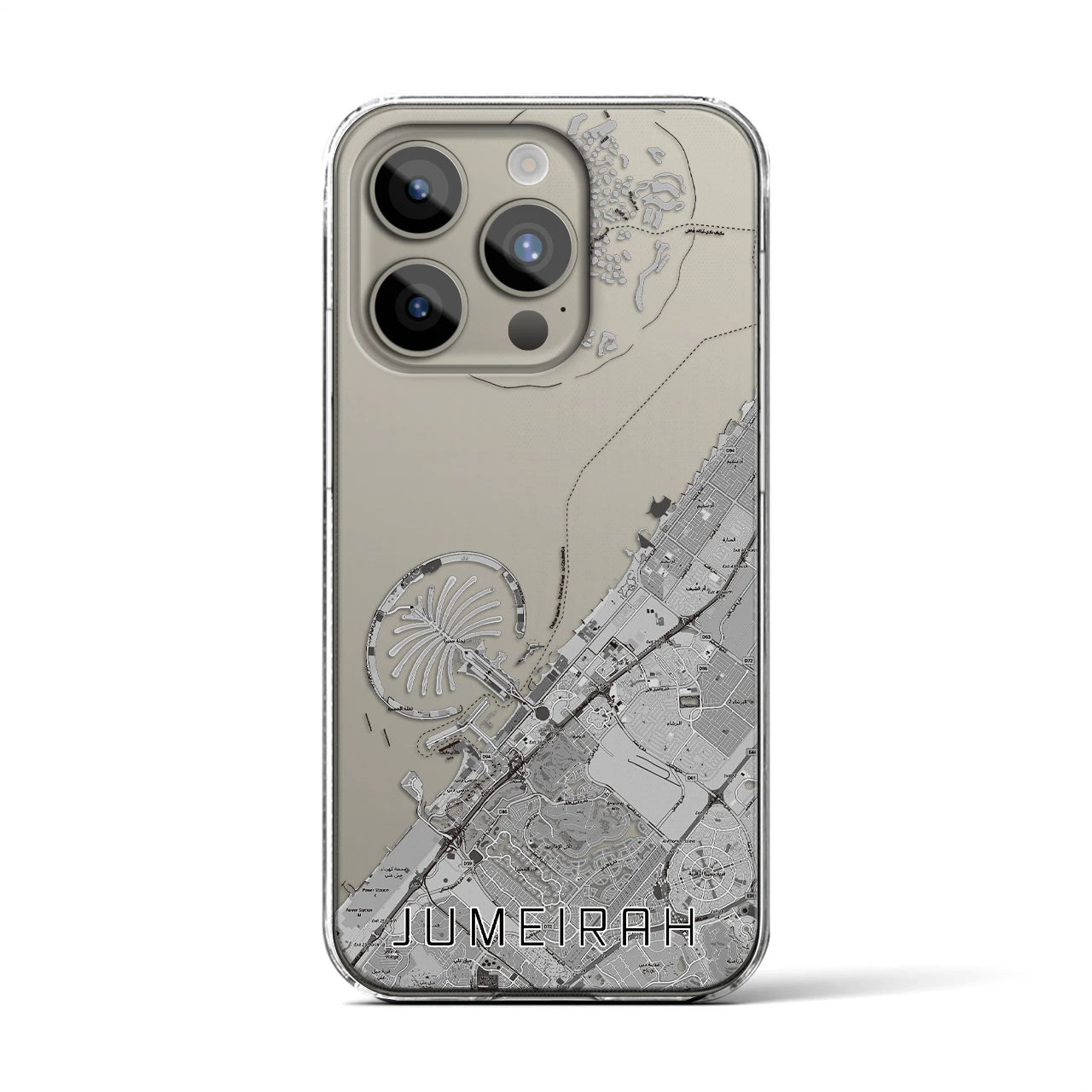 【ジュメイラ(アラブ首長国連邦)】地図柄iPhoneケース(クリアタイプ)
