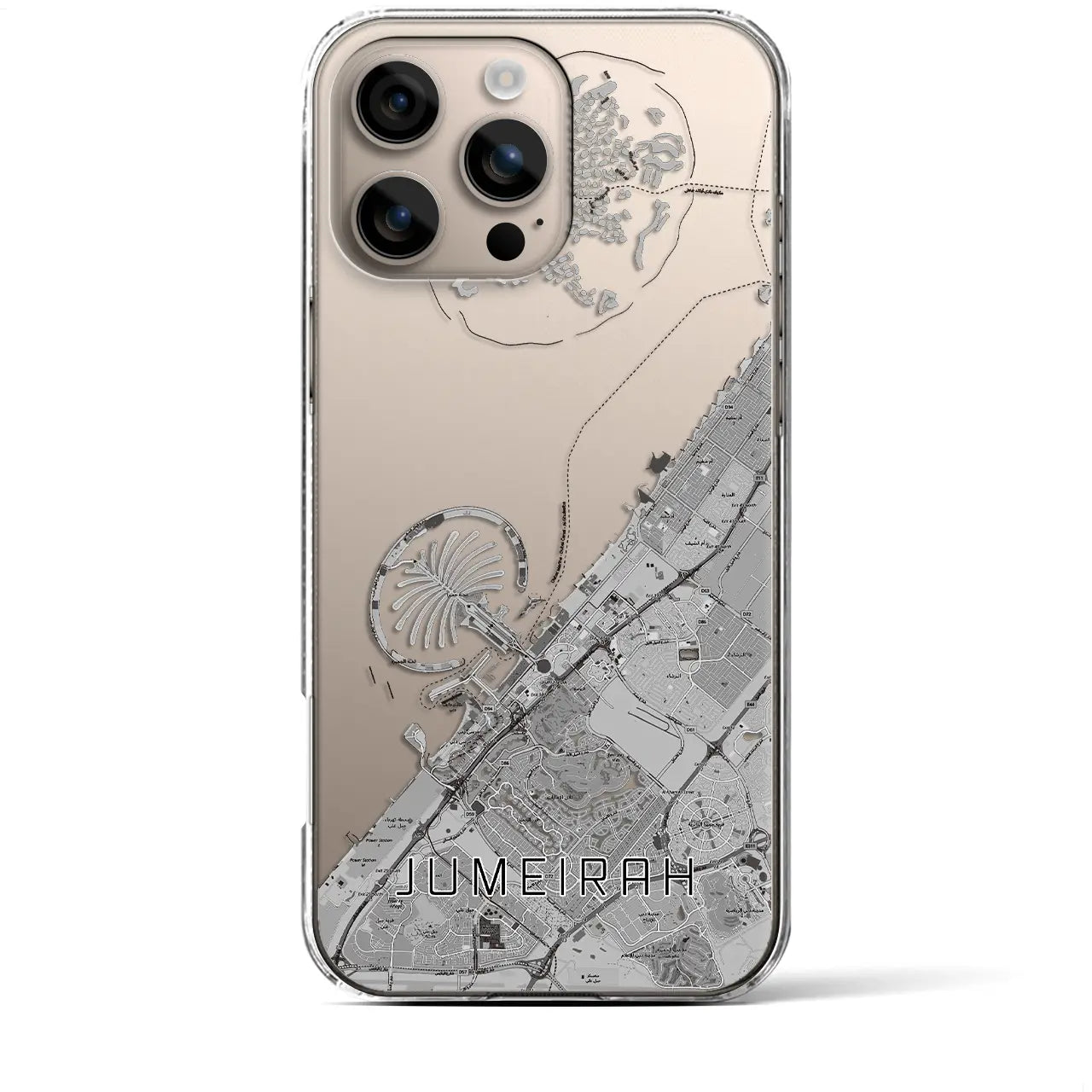 【ジュメイラ(アラブ首長国連邦)】地図柄iPhoneケース(クリアタイプ)