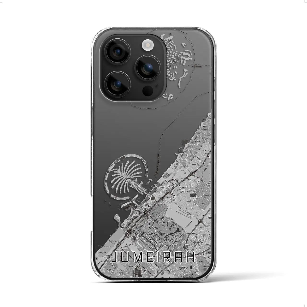【ジュメイラ(アラブ首長国連邦)】地図柄iPhoneケース(クリアタイプ)
