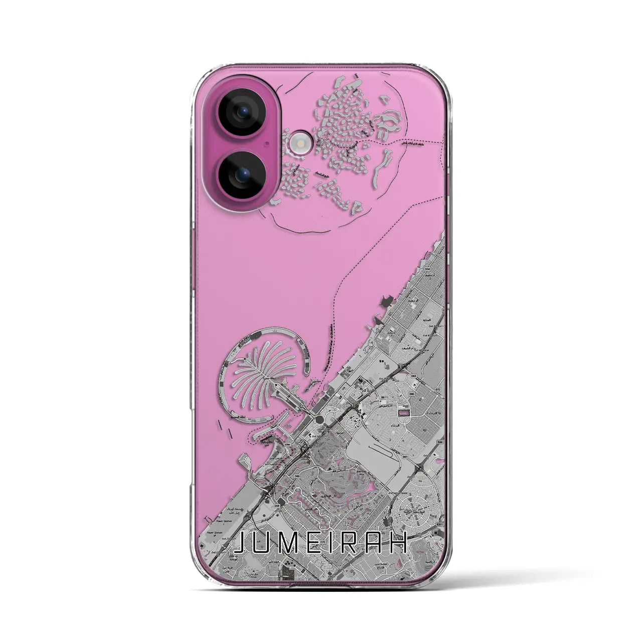 【ジュメイラ(アラブ首長国連邦)】地図柄iPhoneケース(クリアタイプ)