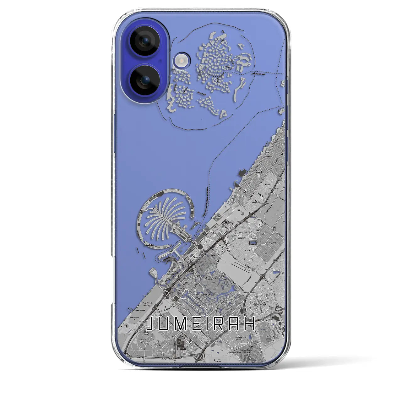 【ジュメイラ(アラブ首長国連邦)】地図柄iPhoneケース(クリアタイプ)