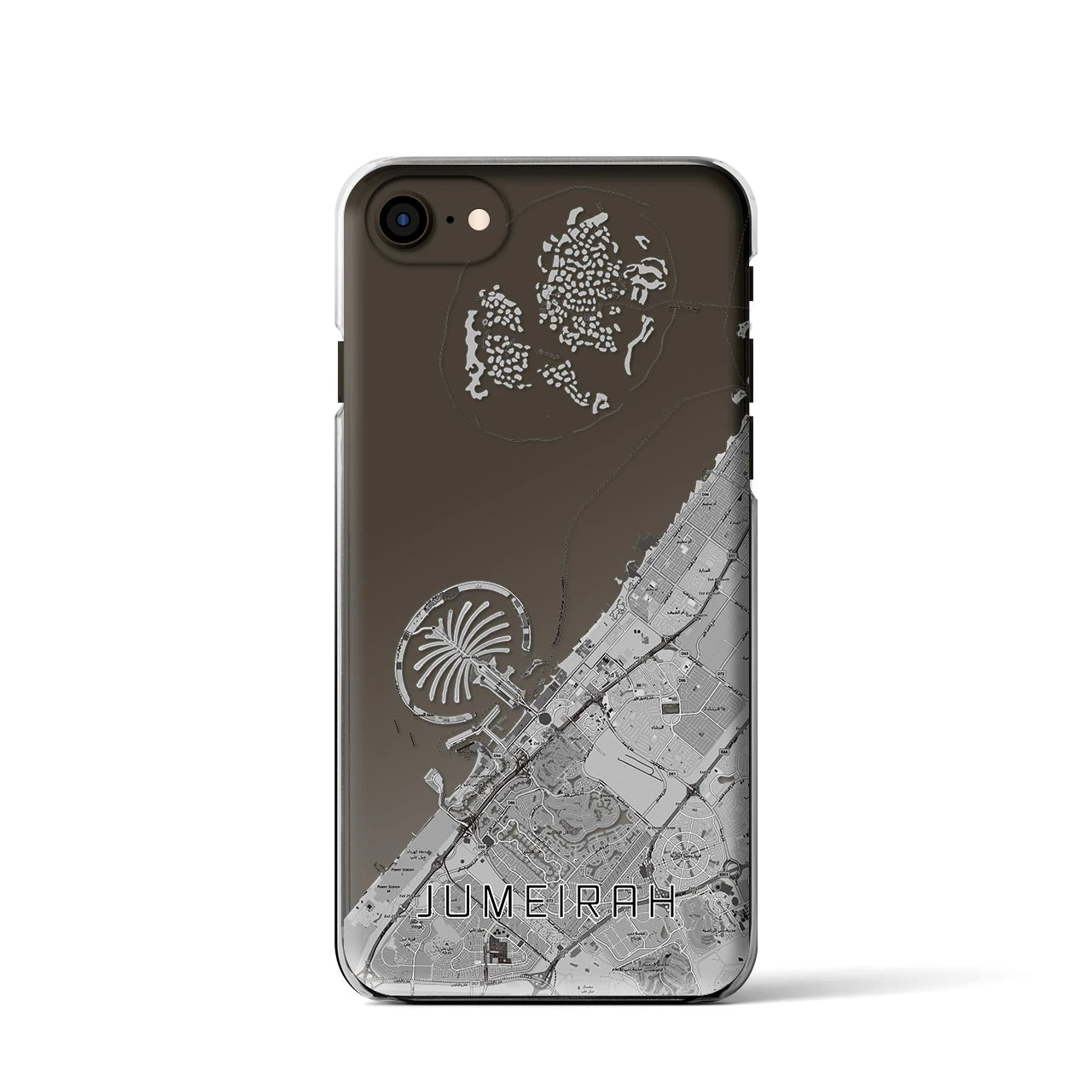 【ジュメイラ(アラブ首長国連邦)】地図柄iPhoneケース(クリアタイプ)
