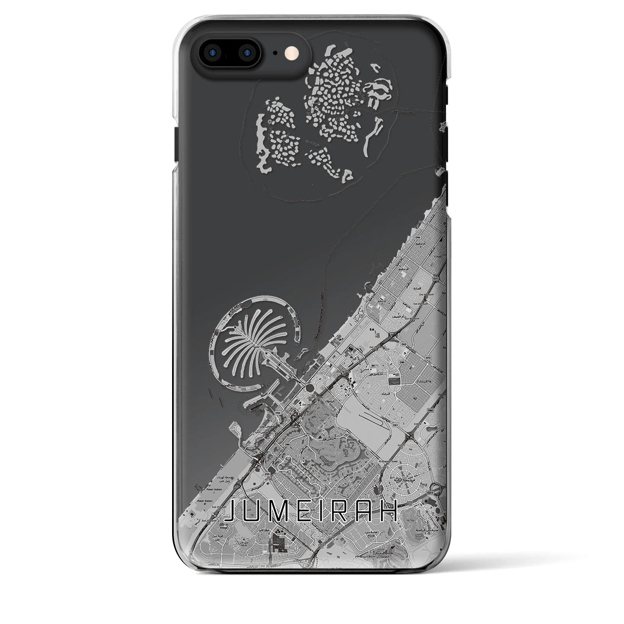 【ジュメイラ(アラブ首長国連邦)】地図柄iPhoneケース(クリアタイプ)