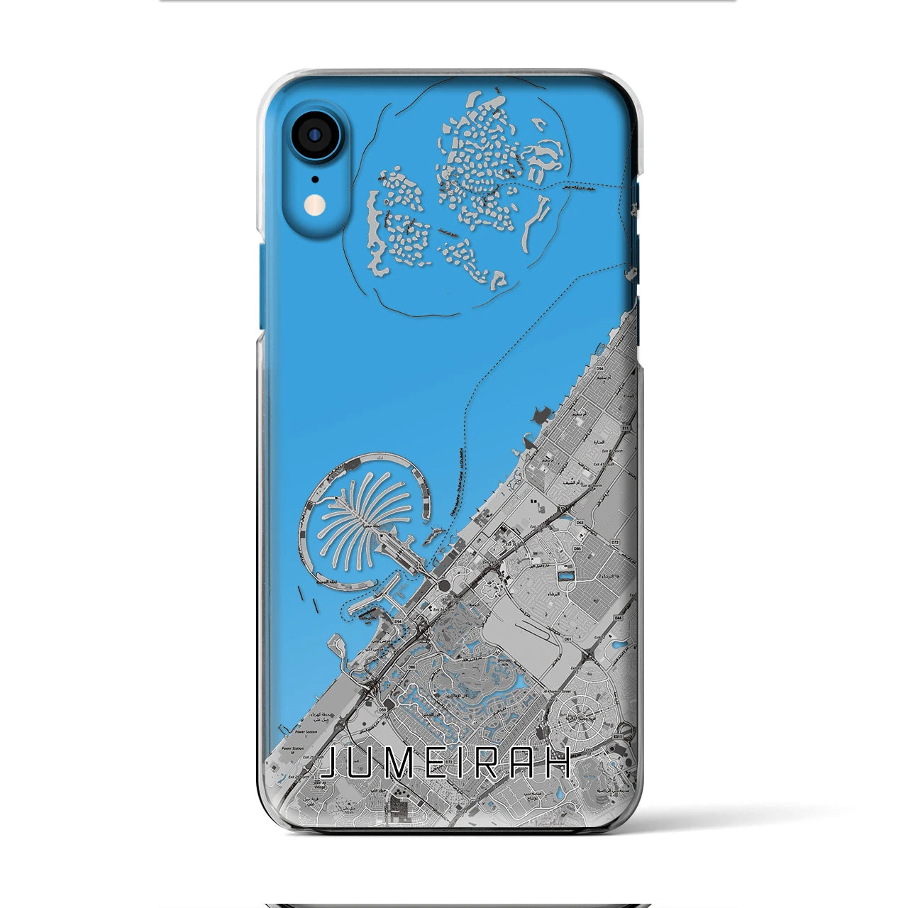 【ジュメイラ(アラブ首長国連邦)】地図柄iPhoneケース(クリアタイプ)