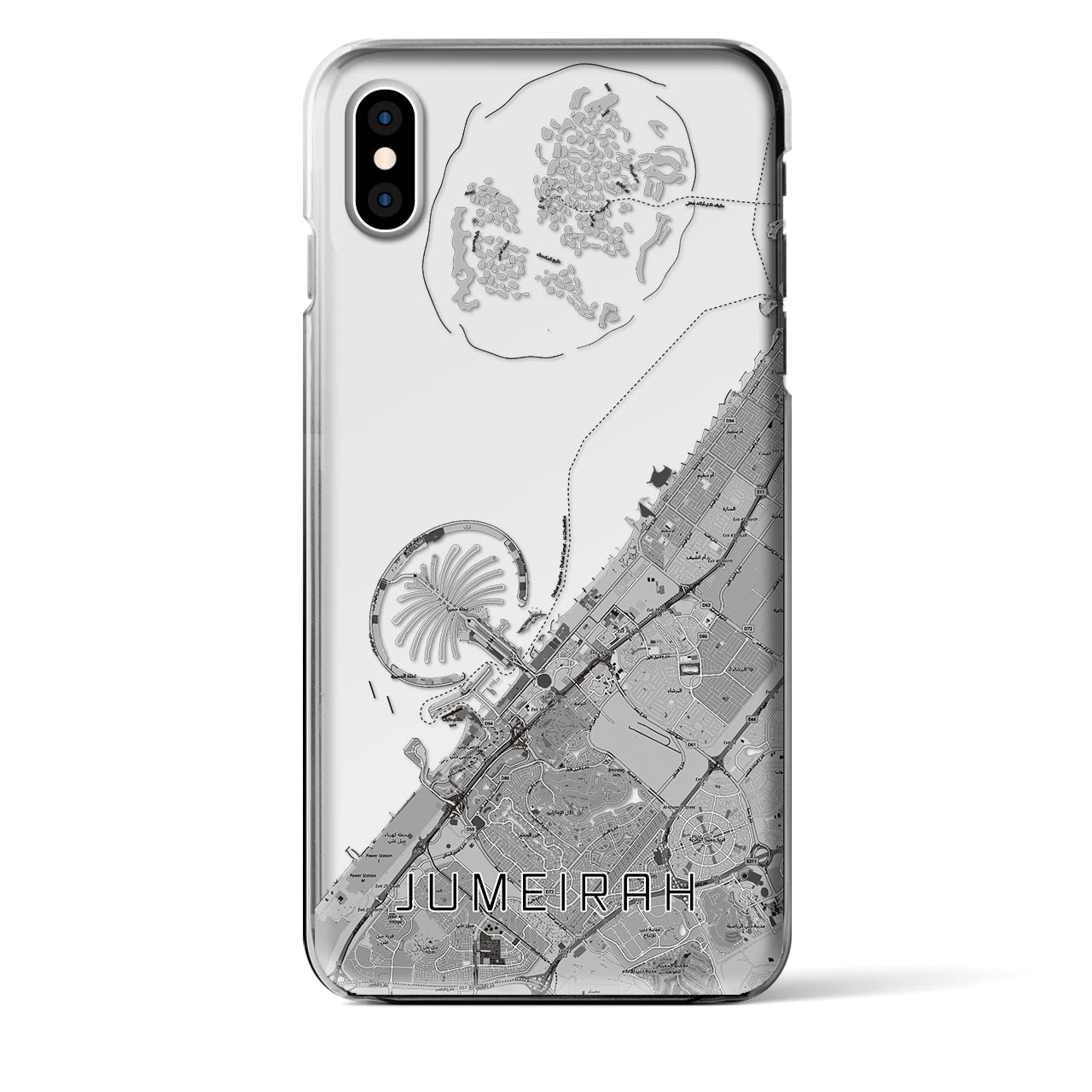 【ジュメイラ(アラブ首長国連邦)】地図柄iPhoneケース(クリアタイプ)