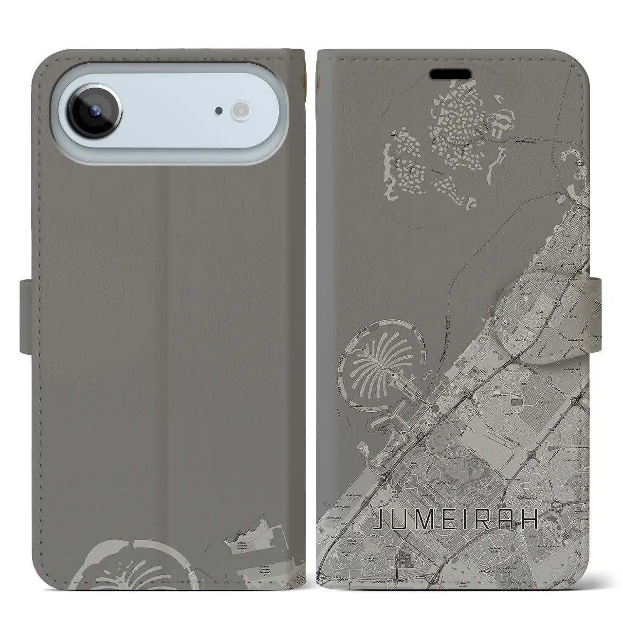 【ジュメイラ(アラブ首長国連邦)】地図柄iPhoneケース(手帳タイプ)