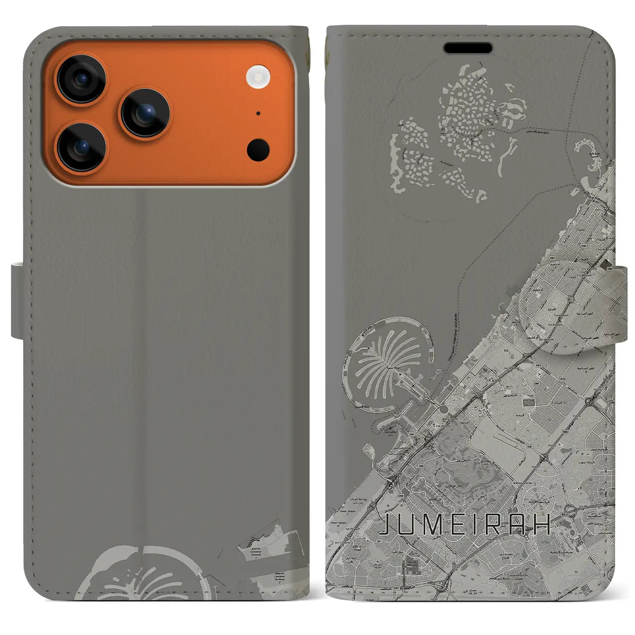 【ジュメイラ(アラブ首長国連邦)】地図柄iPhoneケース(手帳タイプ)