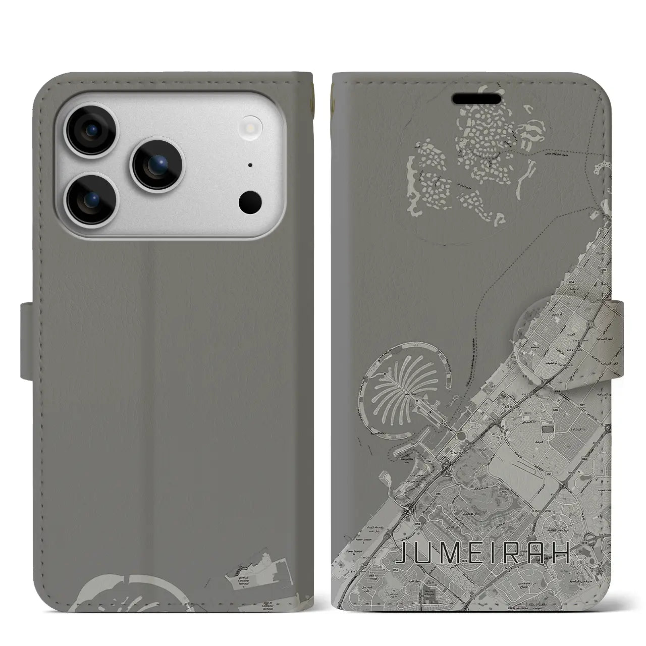 【ジュメイラ(アラブ首長国連邦)】地図柄iPhoneケース(手帳タイプ)
