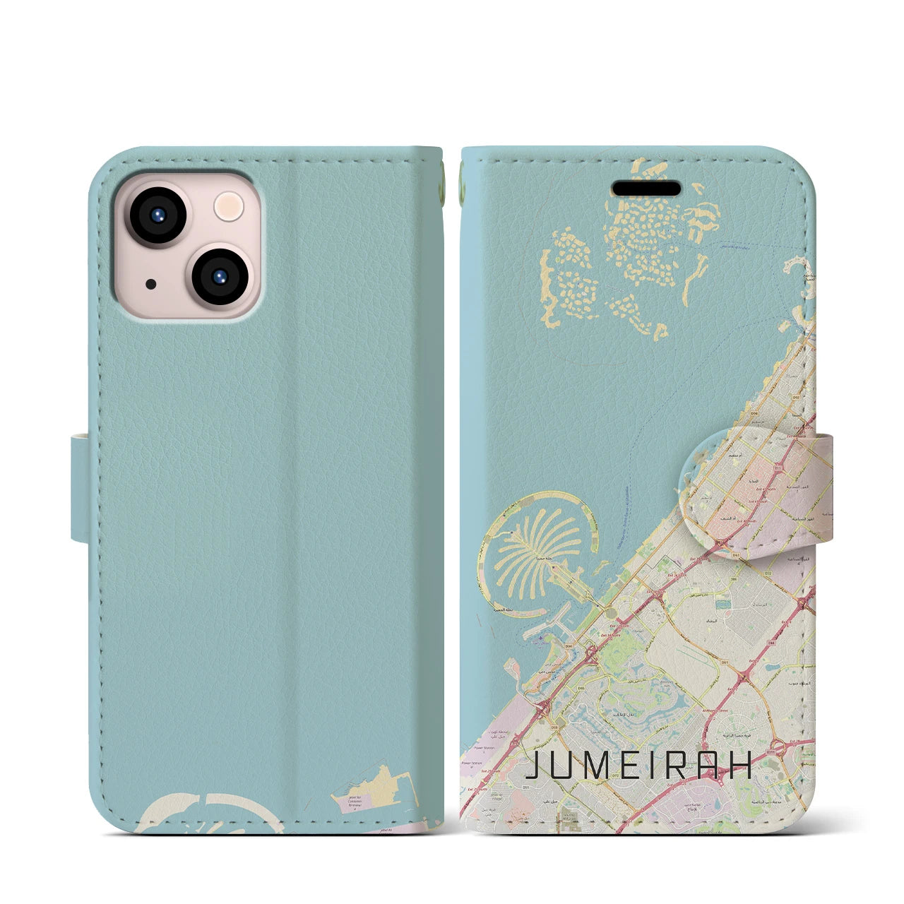 【ジュメイラ(アラブ首長国連邦)】地図柄iPhoneケース(手帳タイプ)
