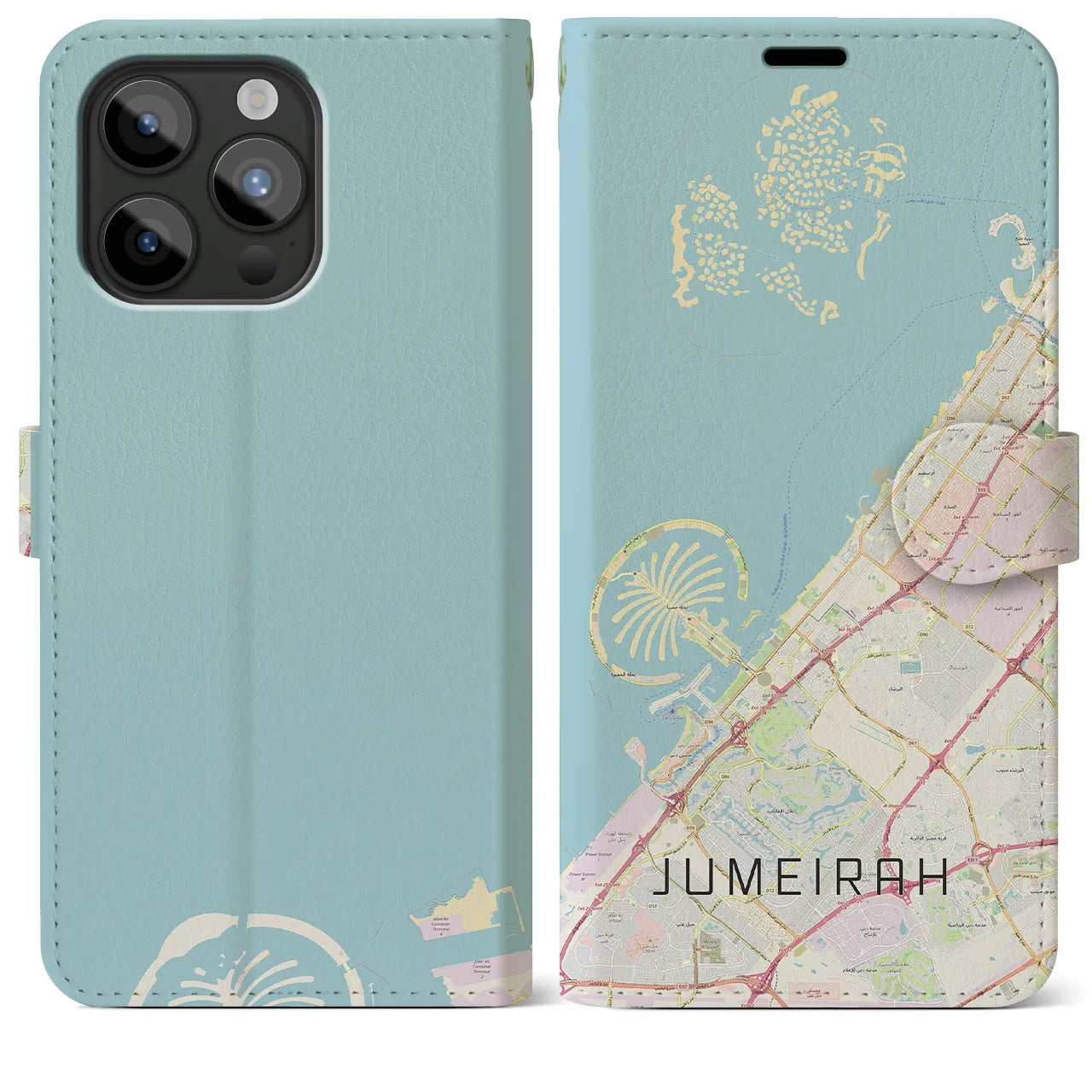 【ジュメイラ(アラブ首長国連邦)】地図柄iPhoneケース(手帳タイプ)