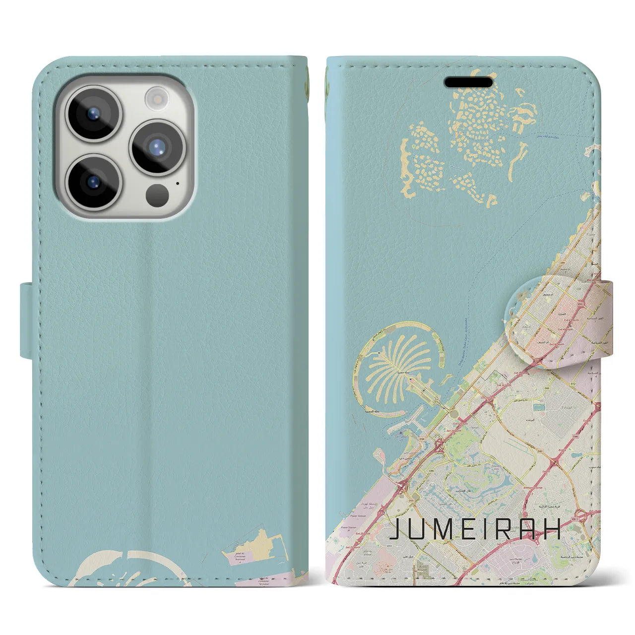【ジュメイラ(アラブ首長国連邦)】地図柄iPhoneケース(手帳タイプ)