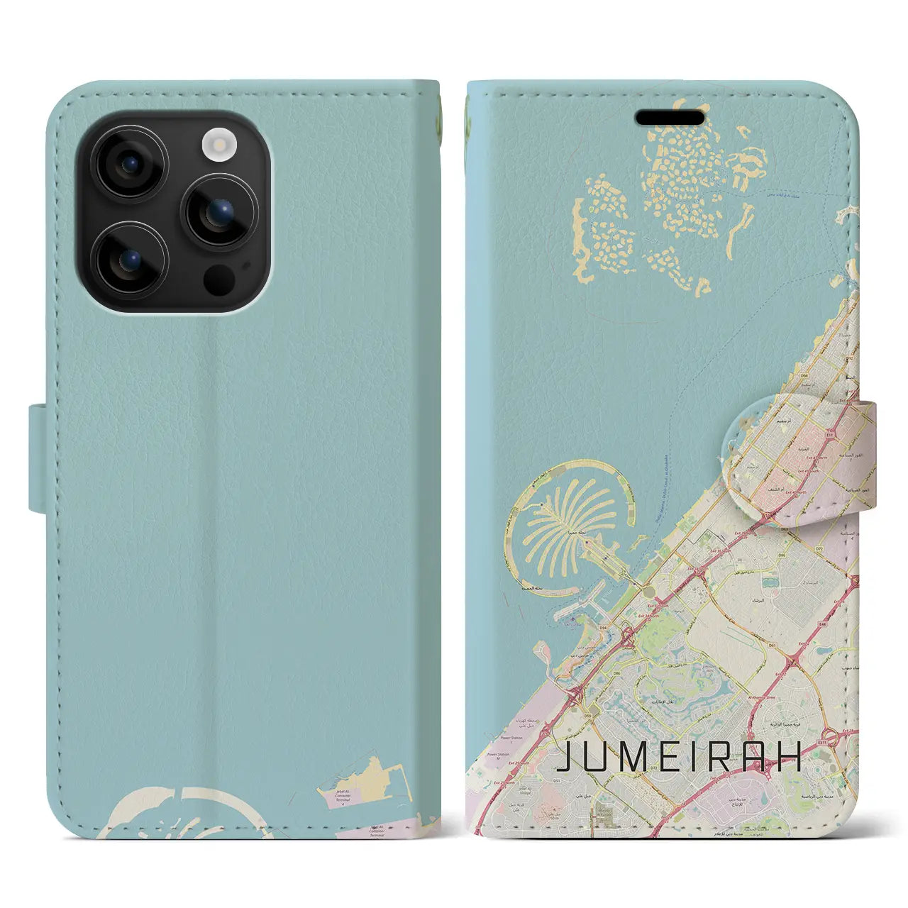 【ジュメイラ(アラブ首長国連邦)】地図柄iPhoneケース(手帳タイプ)