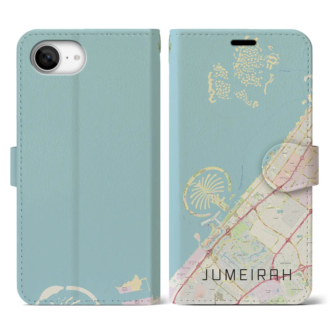 【ジュメイラ(アラブ首長国連邦)】地図柄iPhoneケース(手帳タイプ)