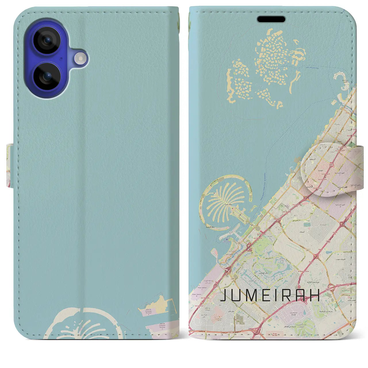 【ジュメイラ(アラブ首長国連邦)】地図柄iPhoneケース(手帳タイプ)