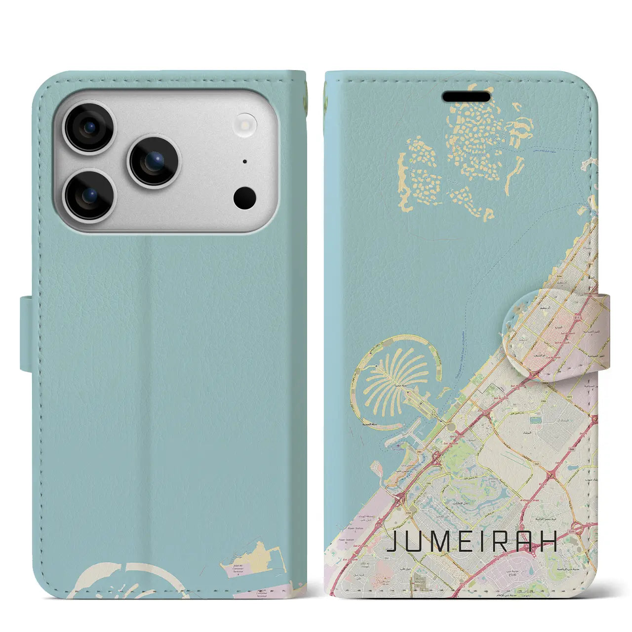【ジュメイラ(アラブ首長国連邦)】地図柄iPhoneケース(手帳タイプ)