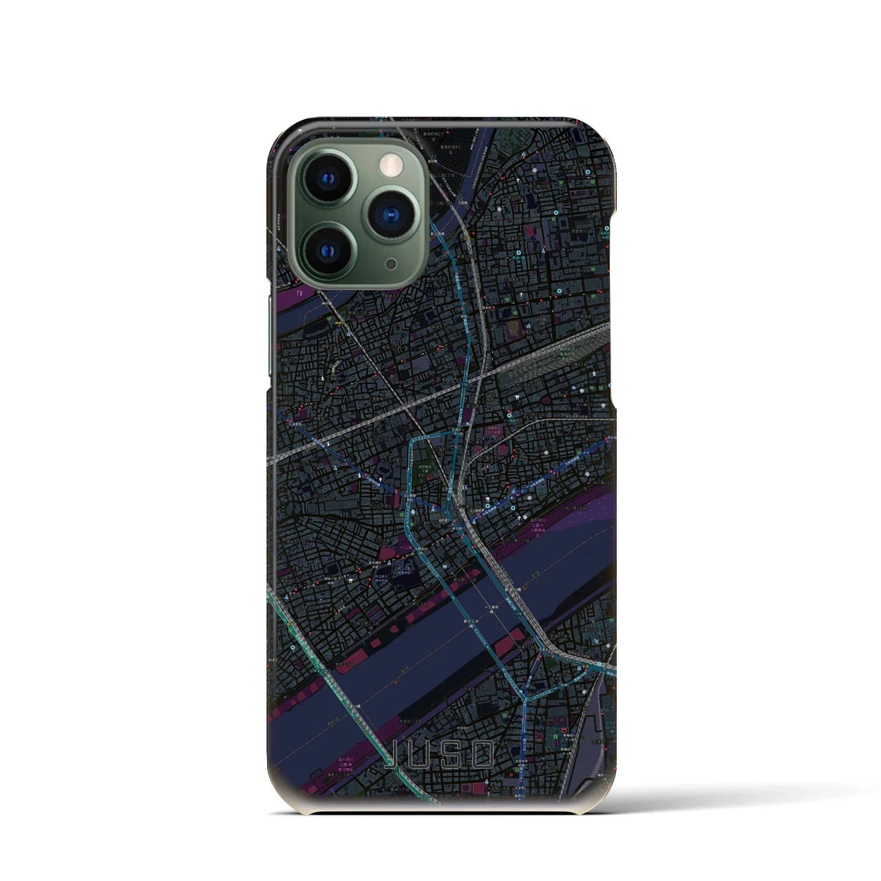【十三(大阪府)】地図柄iPhoneケース(バックカバータイプ)