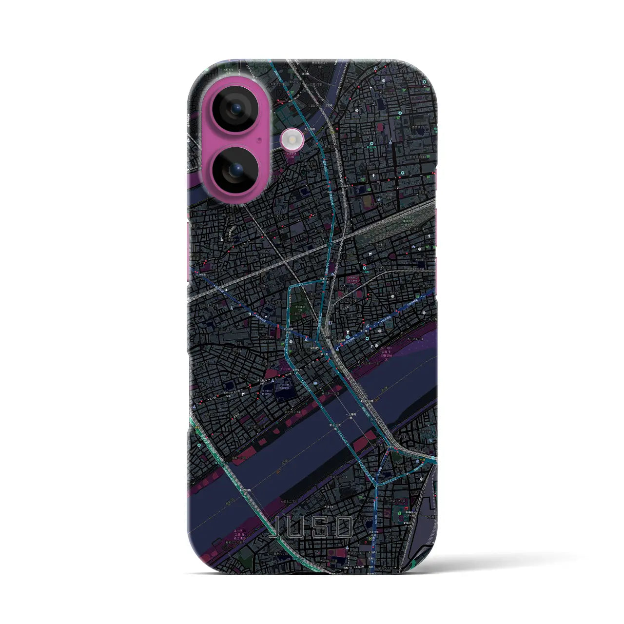 【十三(大阪府)】地図柄iPhoneケース(バックカバータイプ)