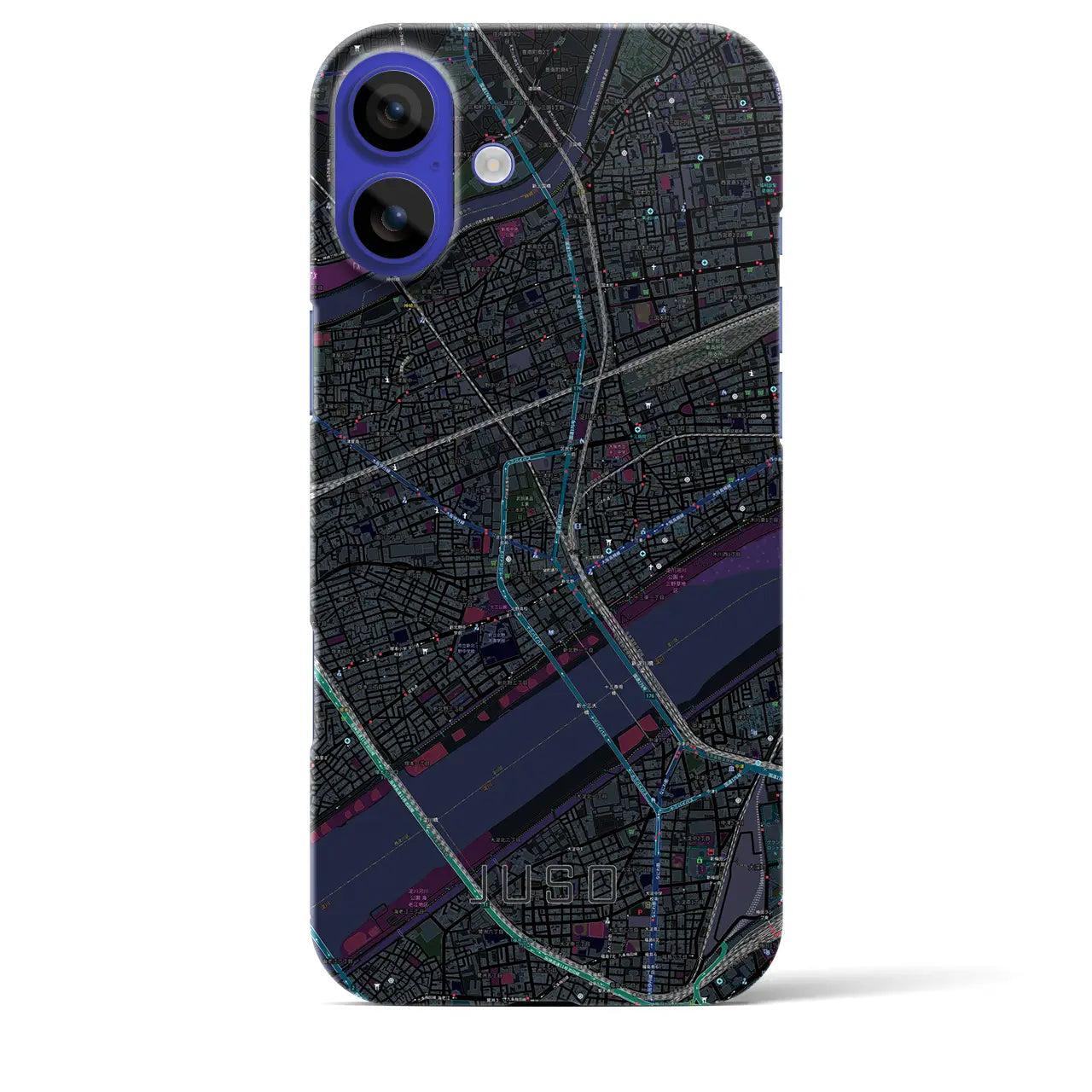 【十三(大阪府)】地図柄iPhoneケース(バックカバータイプ)