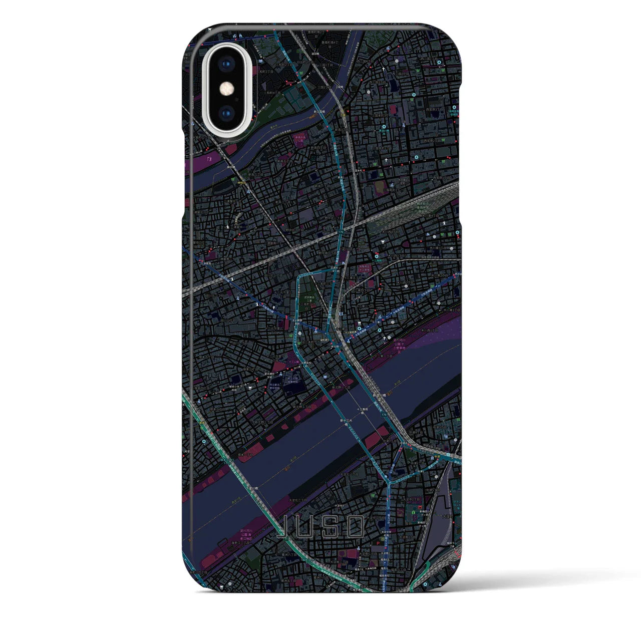 【十三(大阪府)】地図柄iPhoneケース(バックカバータイプ)