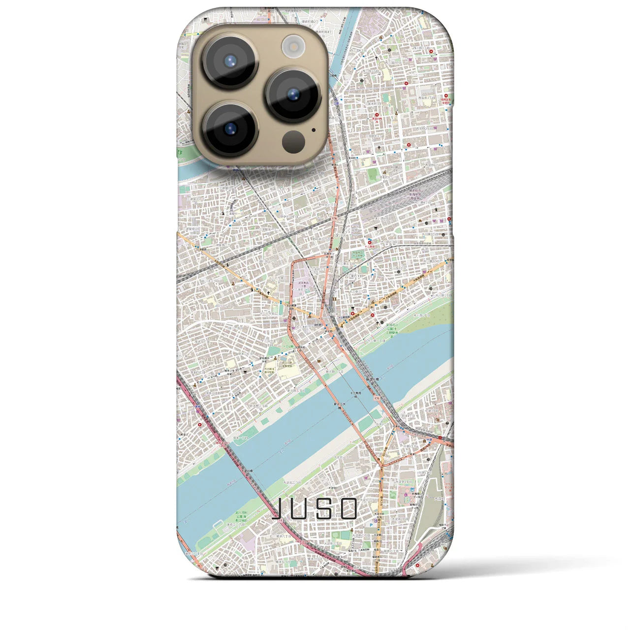 【十三(大阪府)】地図柄iPhoneケース(バックカバータイプ)