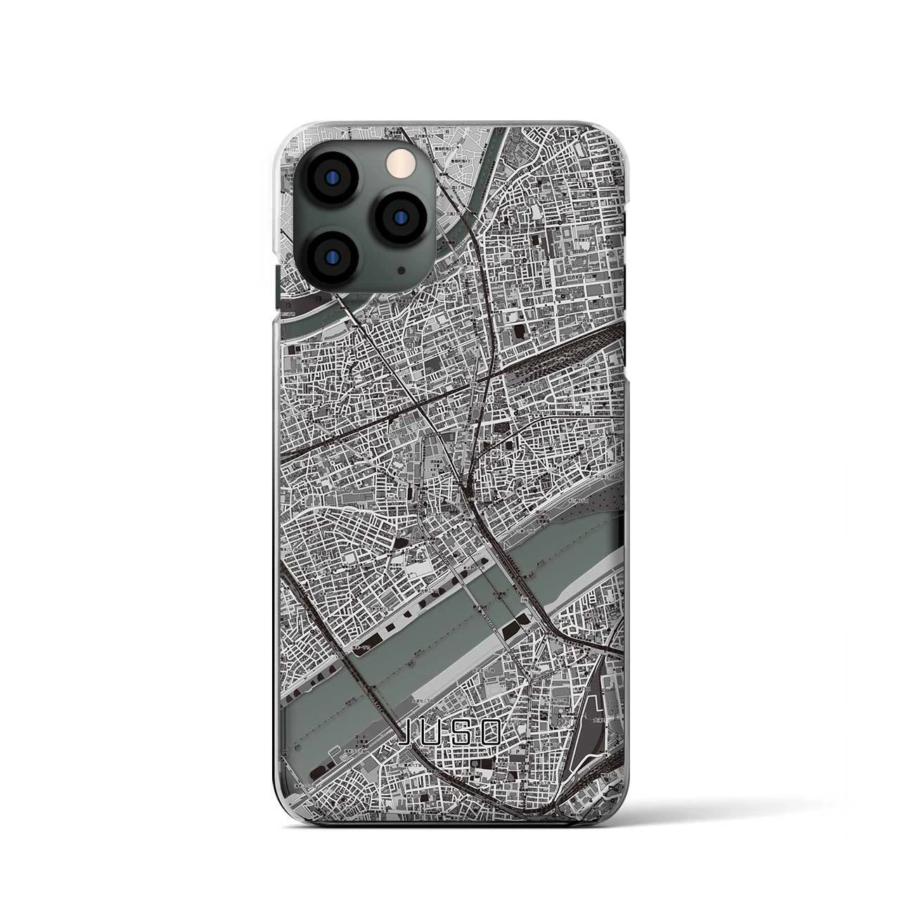 【十三(大阪府)】地図柄iPhoneケース(クリアタイプ)