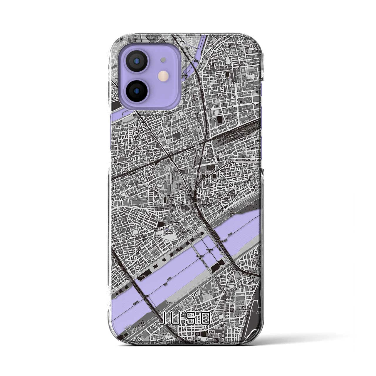 【十三(大阪府)】地図柄iPhoneケース(クリアタイプ)