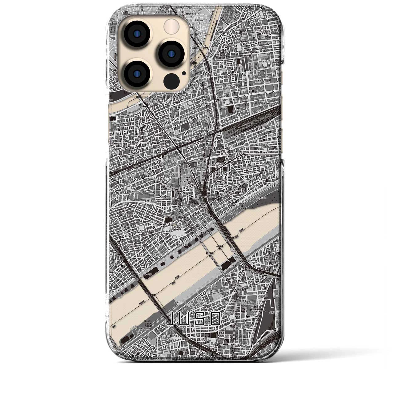 【十三(大阪府)】地図柄iPhoneケース(クリアタイプ)