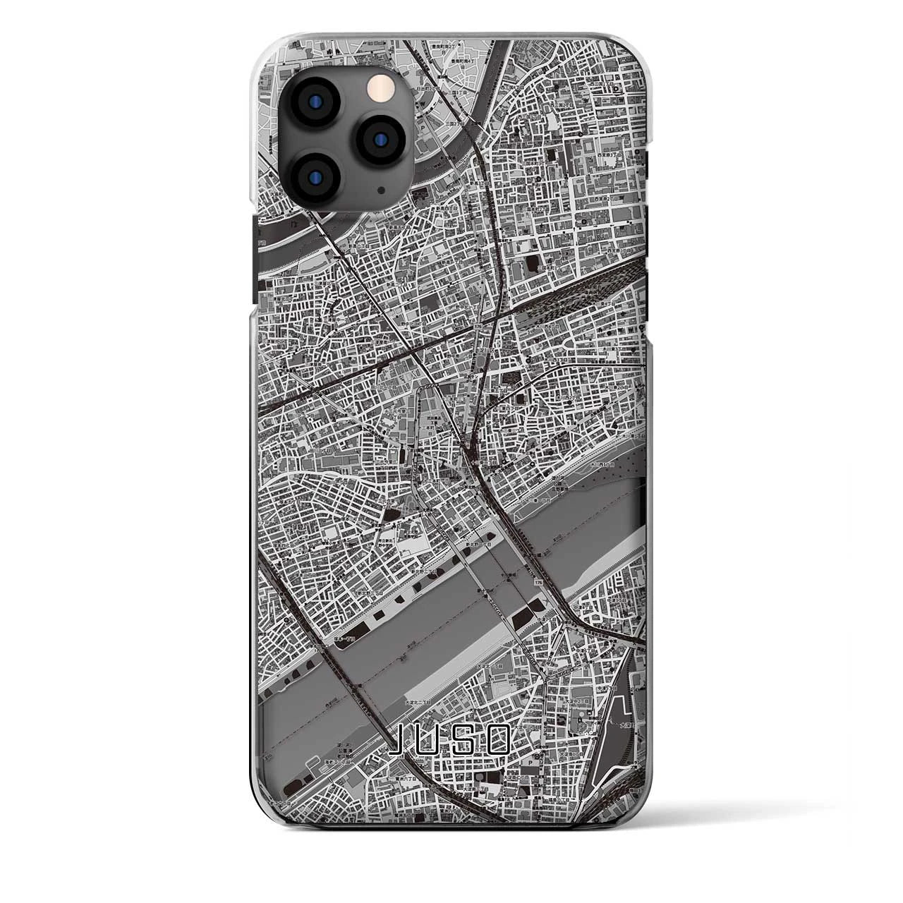 【十三(大阪府)】地図柄iPhoneケース(クリアタイプ)