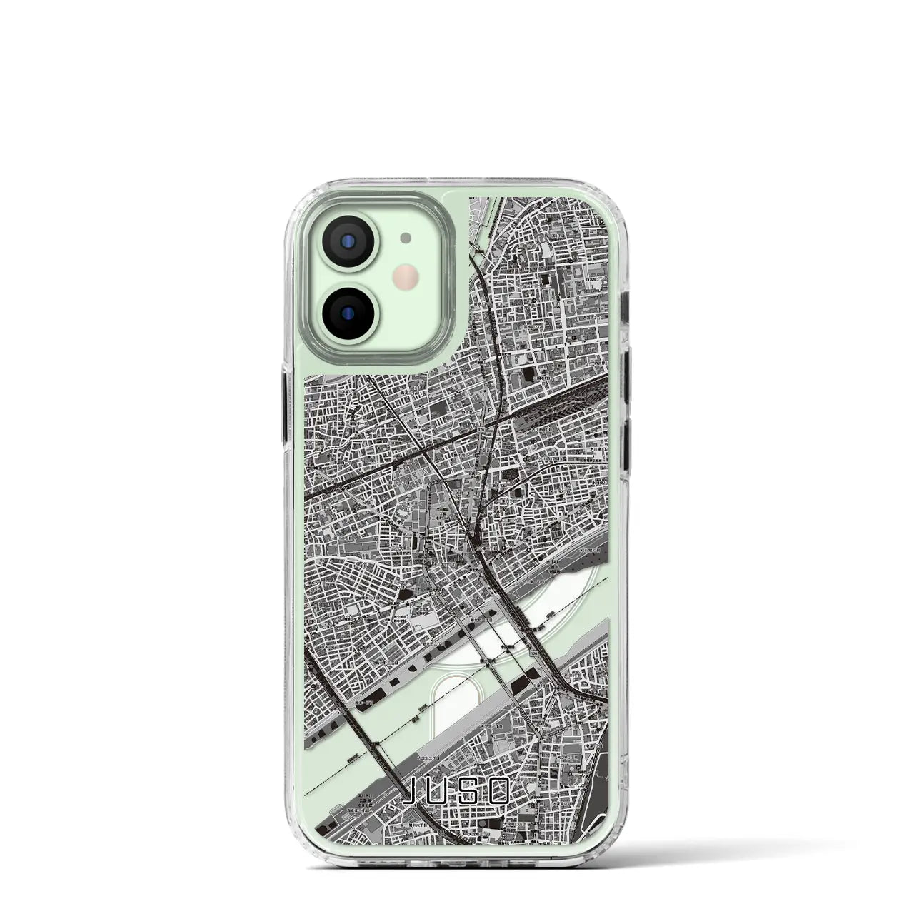 【十三(大阪府)】地図柄iPhoneケース(MagSafeタイプ)