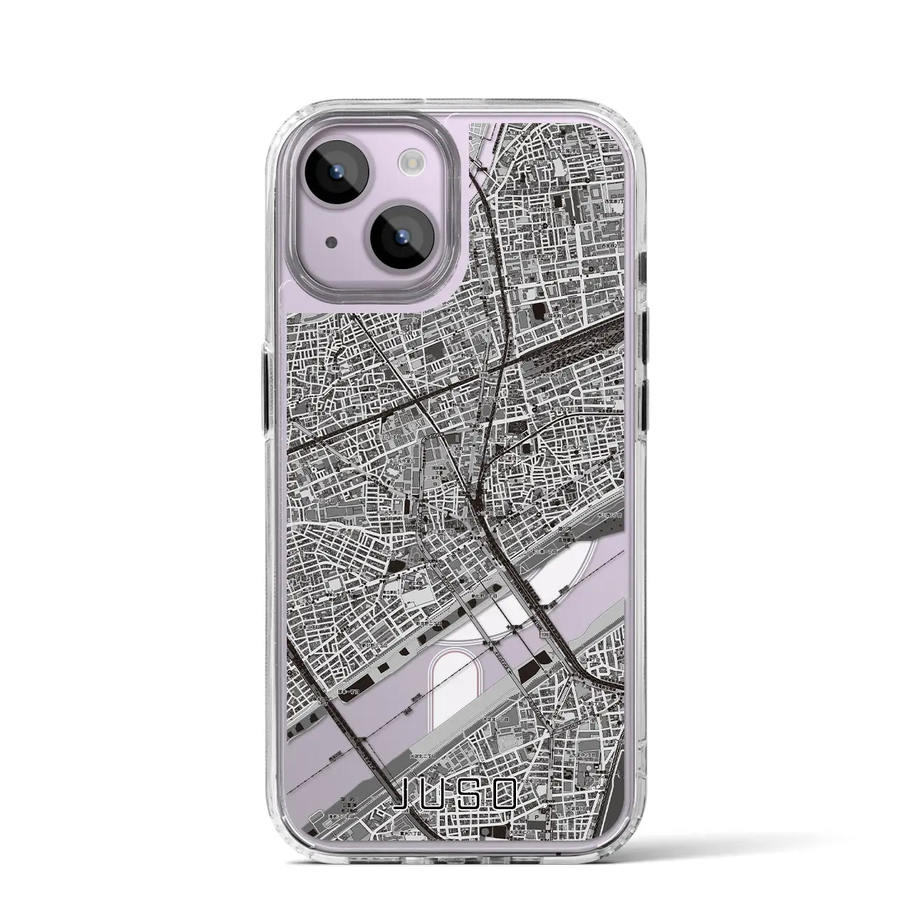 【十三(大阪府)】地図柄iPhoneケース(MagSafeタイプ)