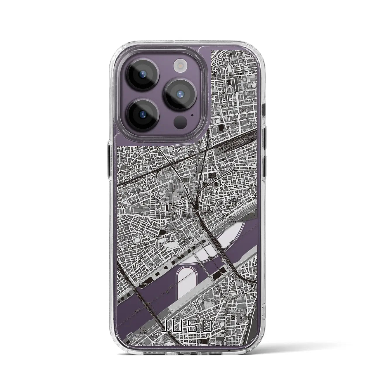 【十三(大阪府)】地図柄iPhoneケース(MagSafeタイプ)