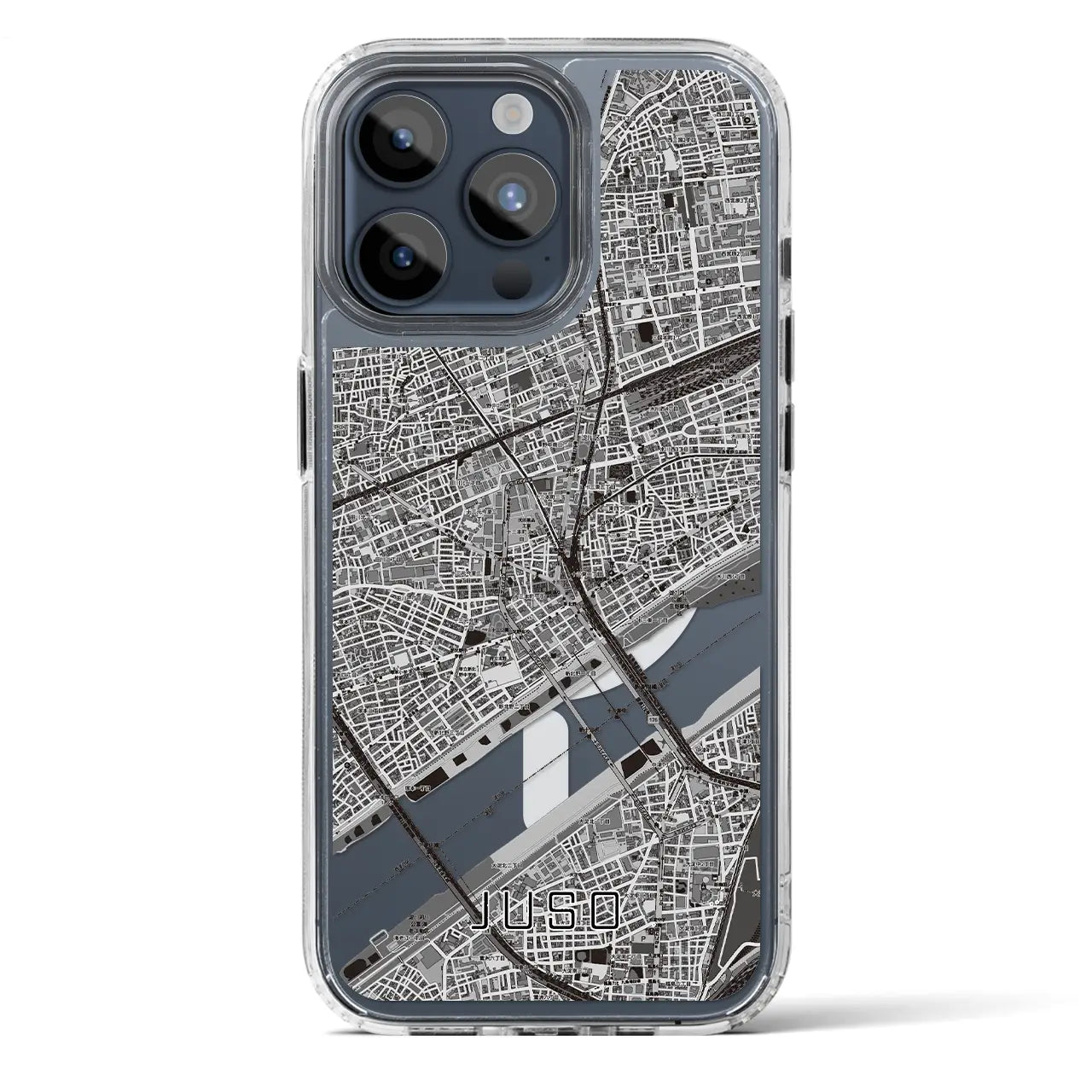 【十三(大阪府)】地図柄iPhoneケース(MagSafeタイプ)