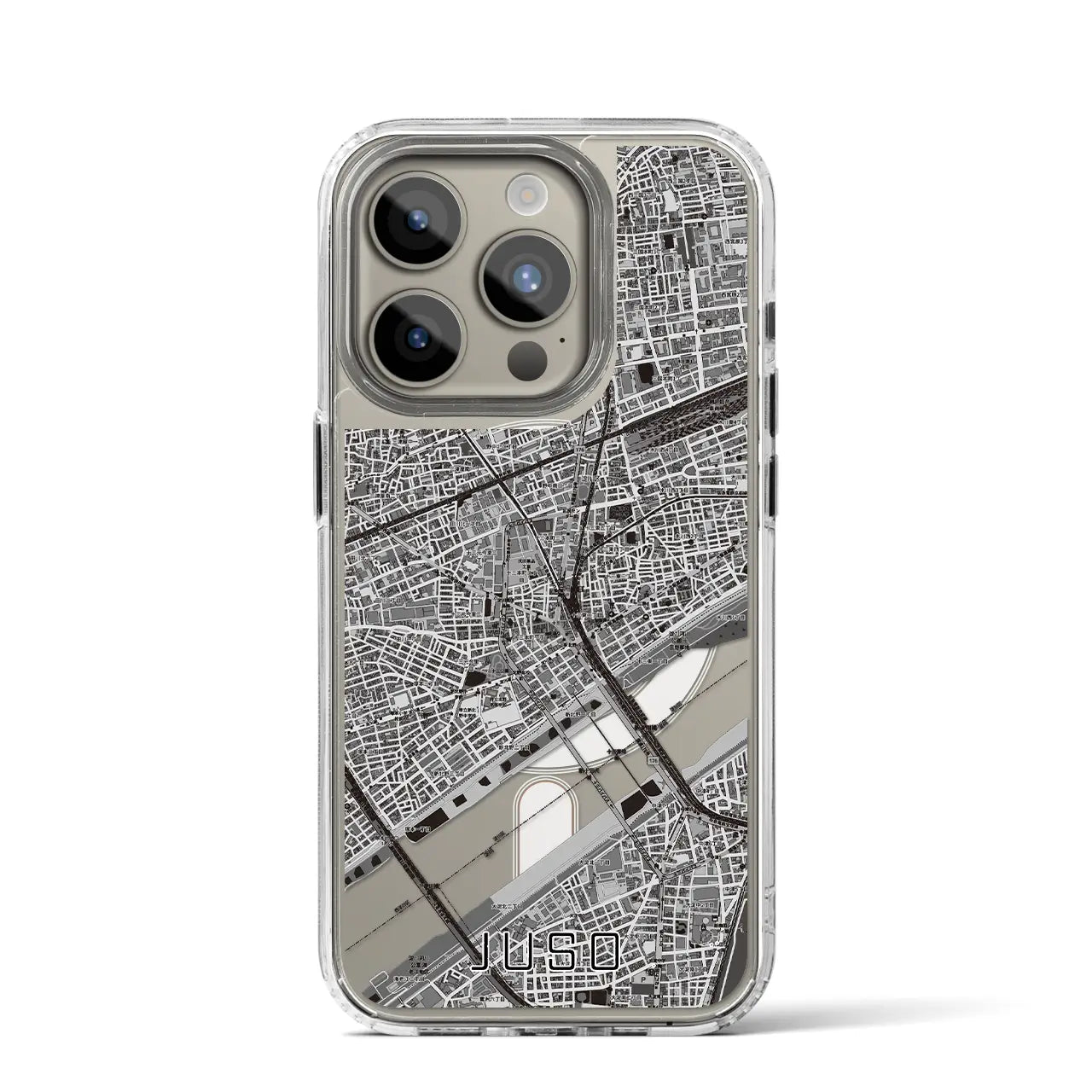 【十三(大阪府)】地図柄iPhoneケース(MagSafeタイプ)