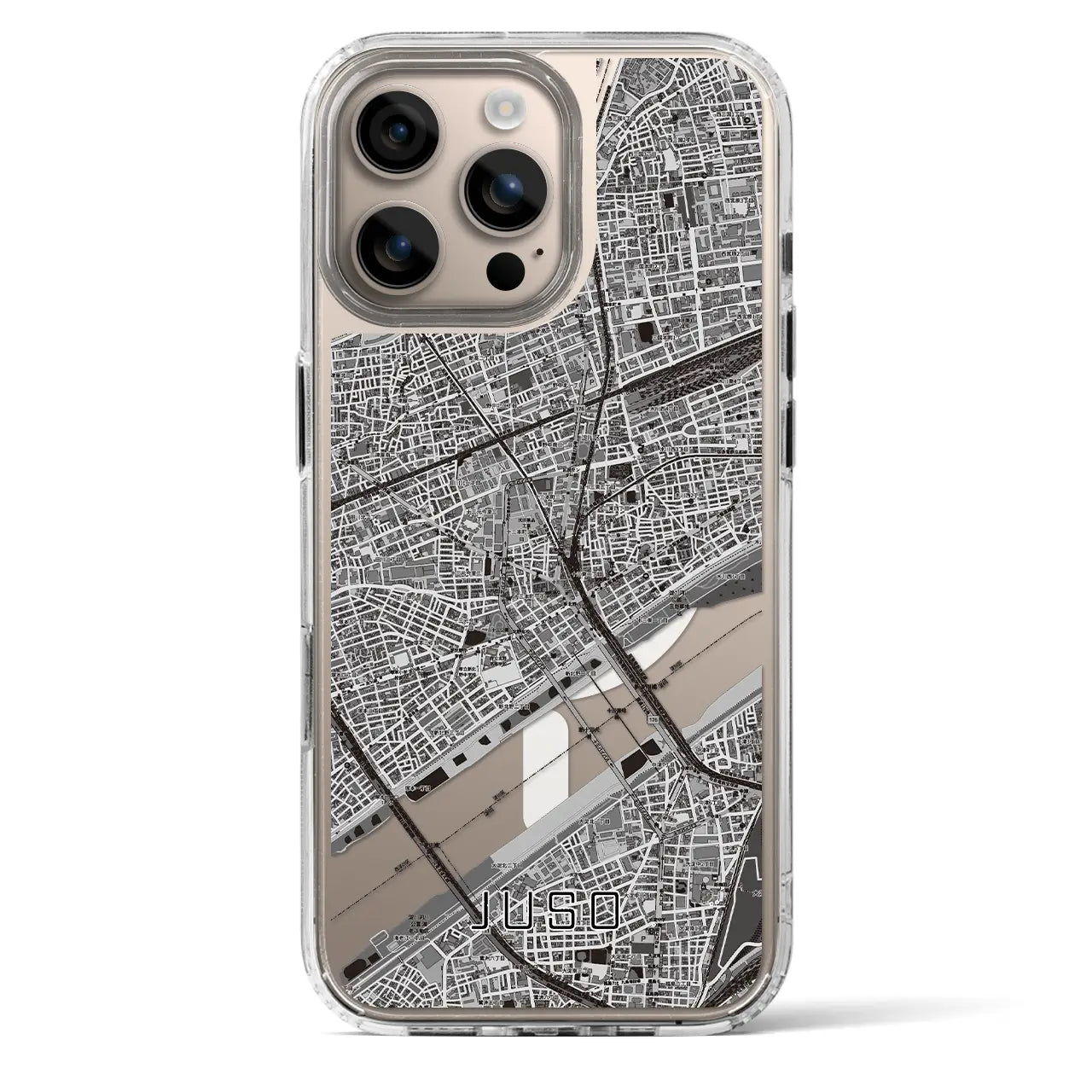 【十三(大阪府)】地図柄iPhoneケース(MagSafeタイプ)