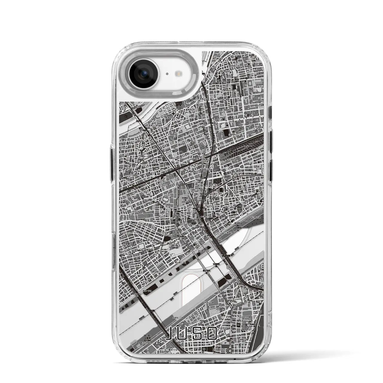 【十三(大阪府)】地図柄iPhoneケース(MagSafeタイプ)