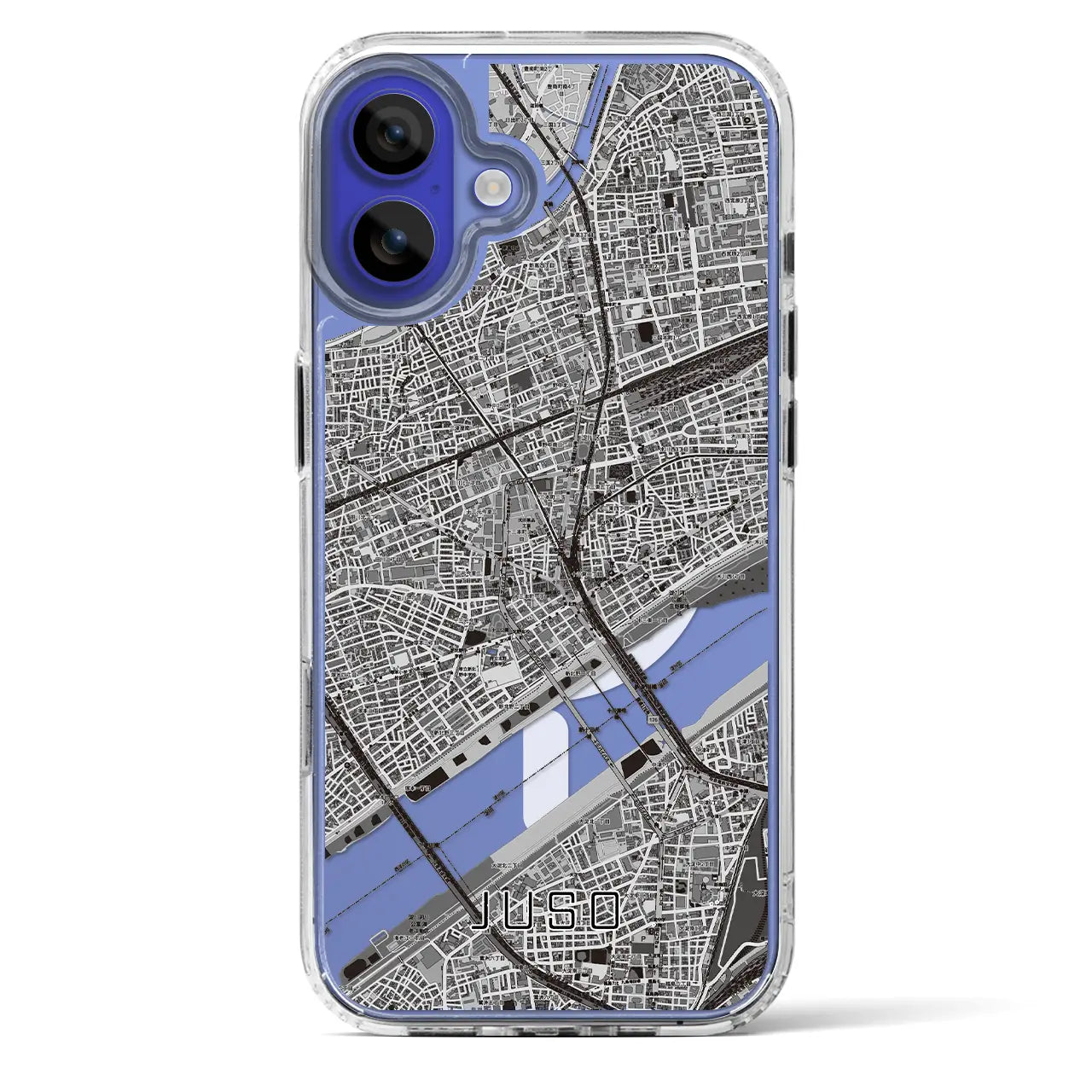 【十三(大阪府)】地図柄iPhoneケース(MagSafeタイプ)