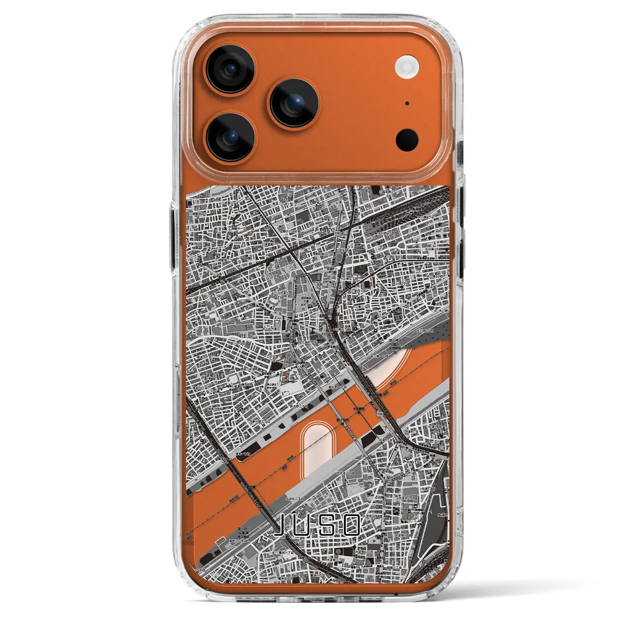 【十三(大阪府)】地図柄iPhoneケース(MagSafeタイプ)