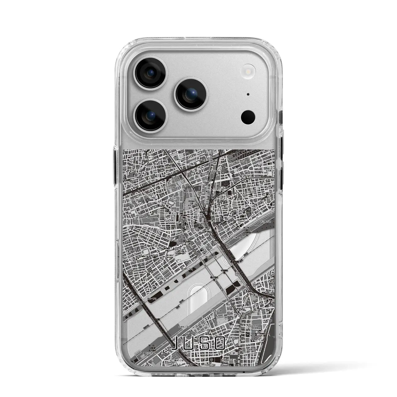 【十三(大阪府)】地図柄iPhoneケース(MagSafeタイプ)