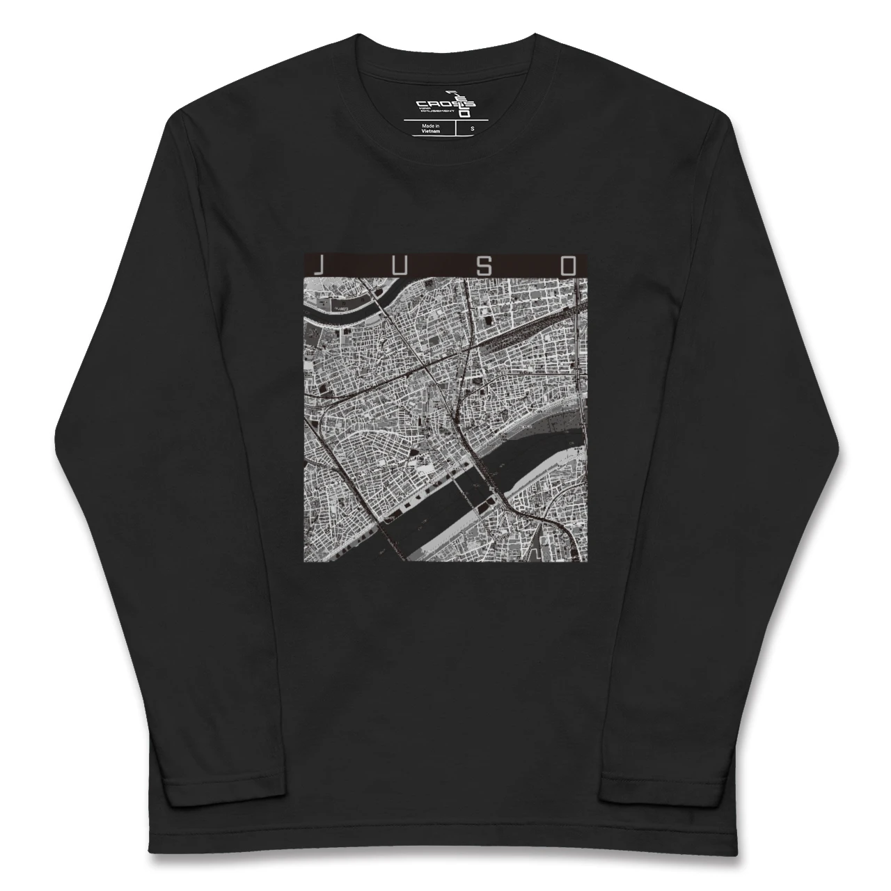 【十三(大阪府)】地図柄ロングスリーブTシャツ