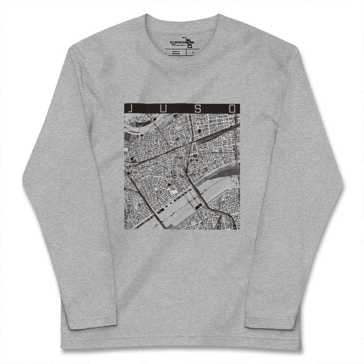 【十三(大阪府)】地図柄ロングスリーブTシャツ