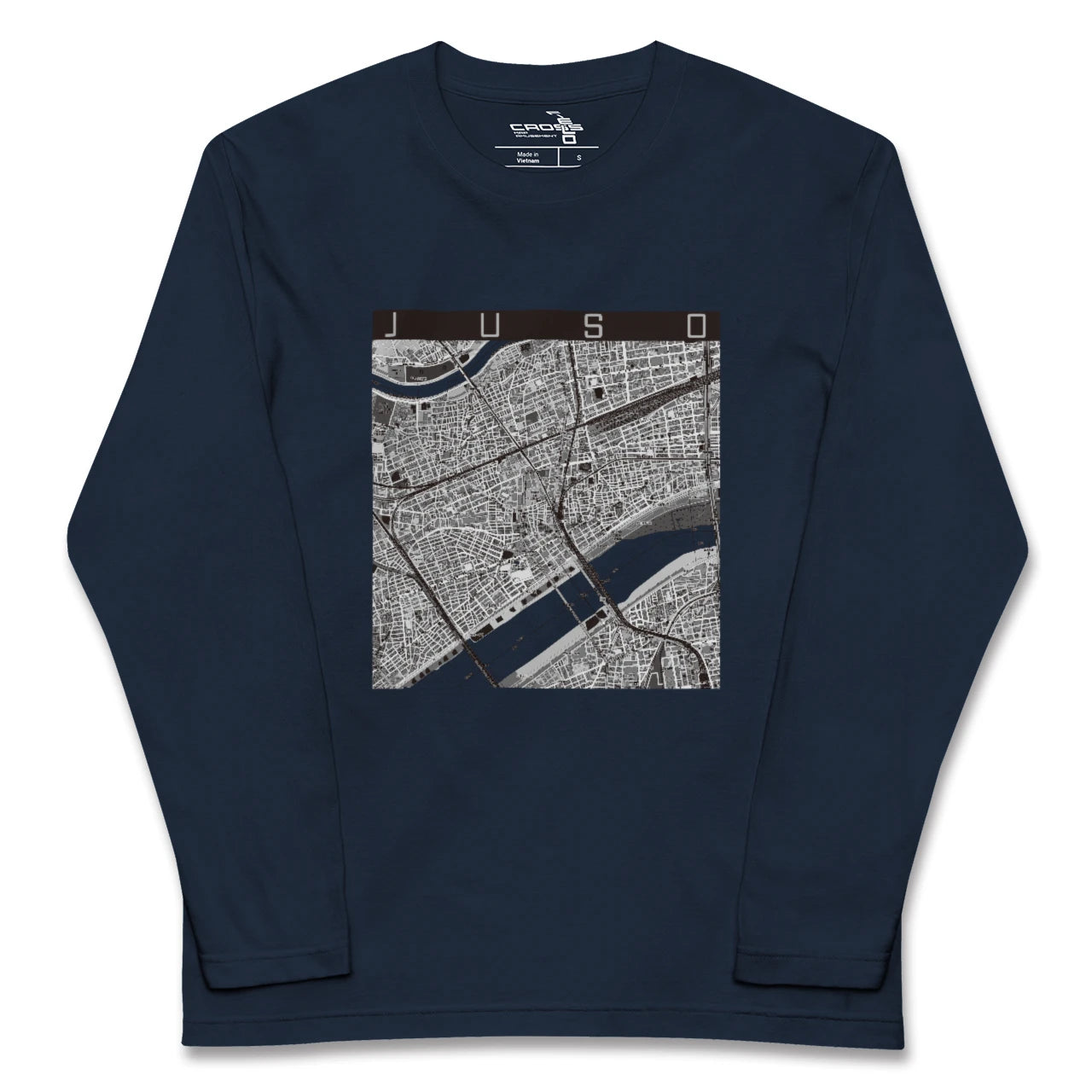 【十三(大阪府)】地図柄ロングスリーブTシャツ
