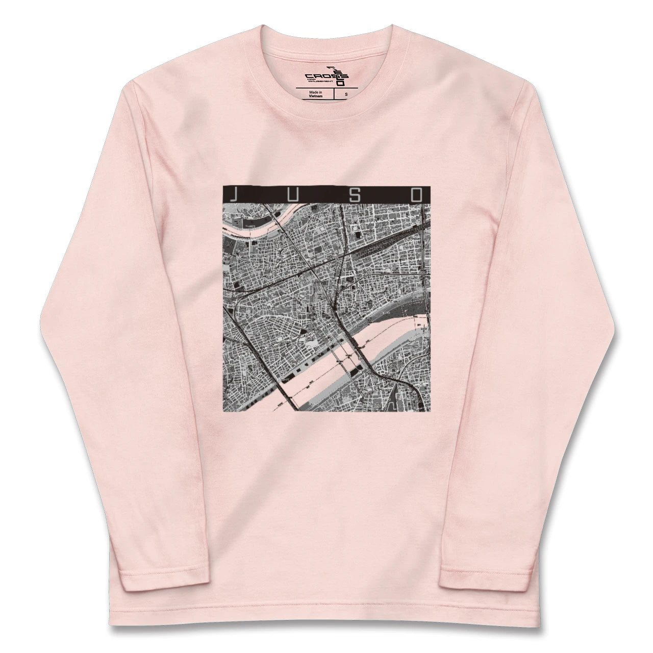 【十三(大阪府)】地図柄ロングスリーブTシャツ