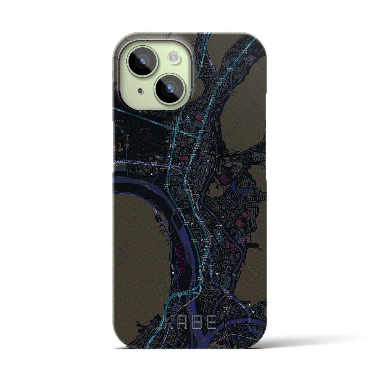 【可部(広島県)】地図柄iPhoneケース(バックカバータイプ)
