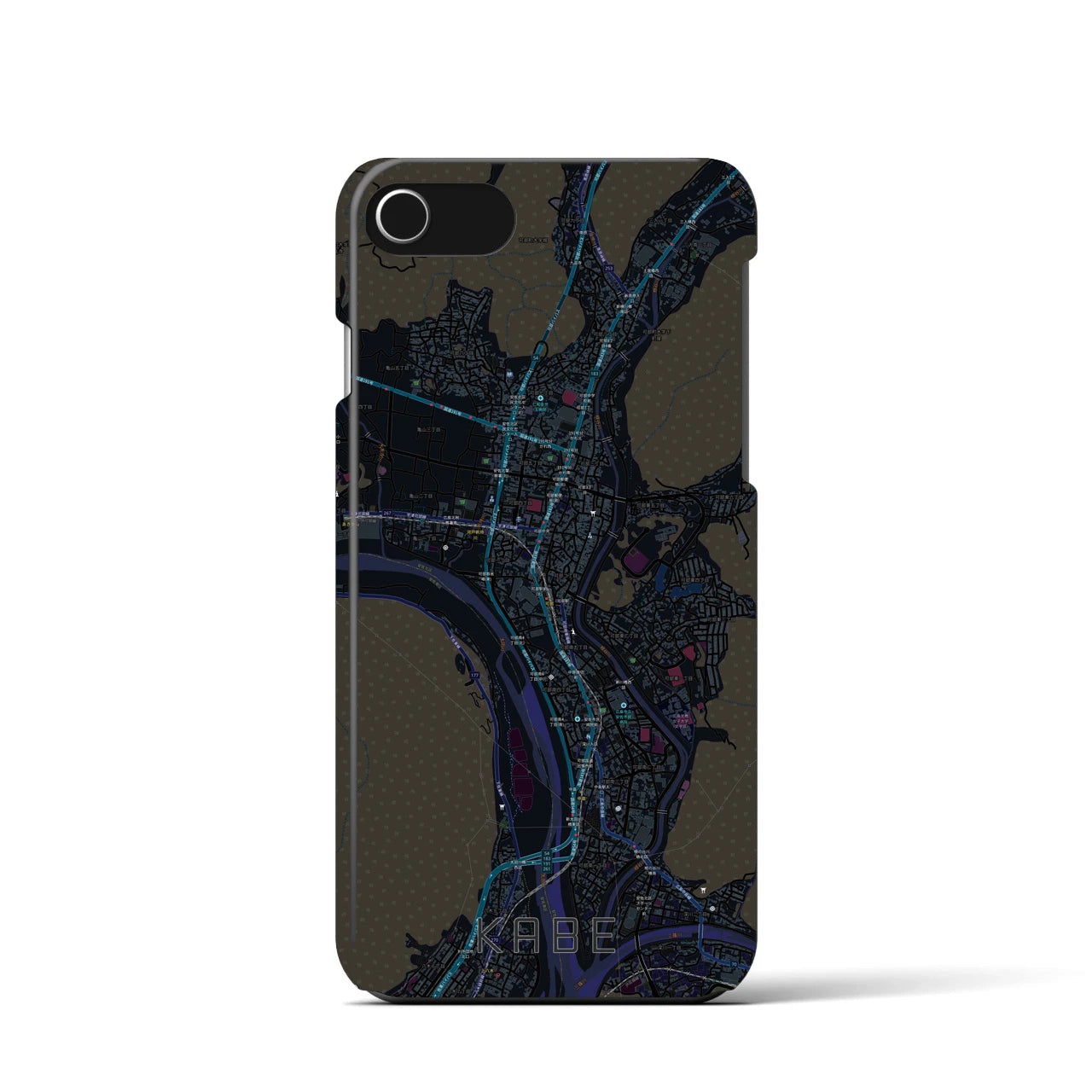 【可部(広島県)】地図柄iPhoneケース(バックカバータイプ)