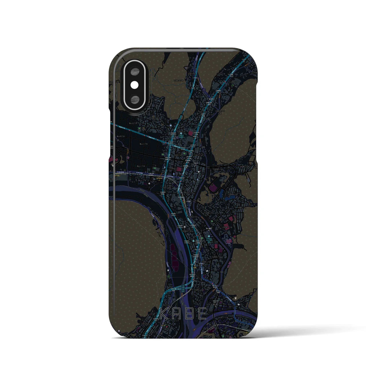 【可部(広島県)】地図柄iPhoneケース(バックカバータイプ)