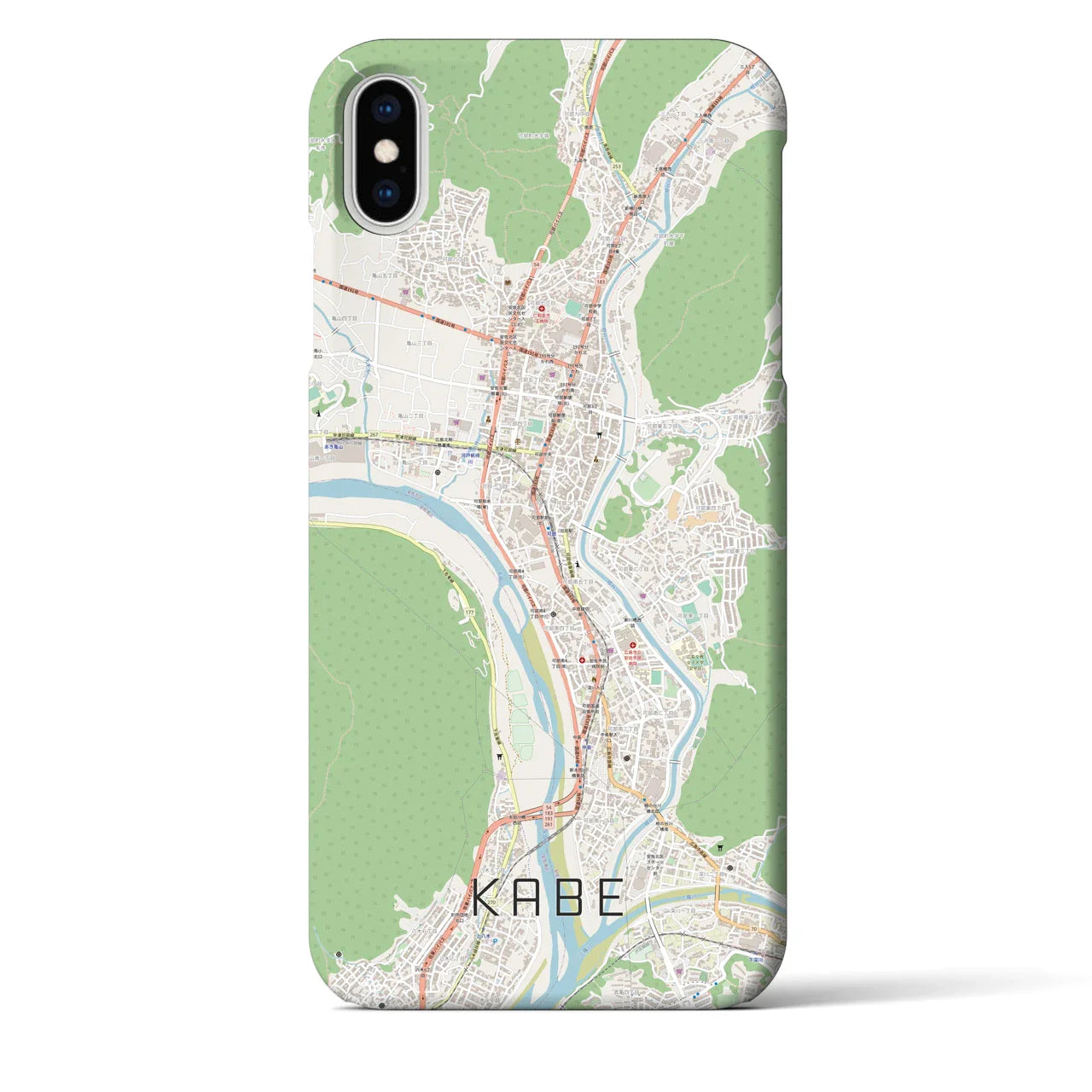 【可部(広島県)】地図柄iPhoneケース(バックカバータイプ)