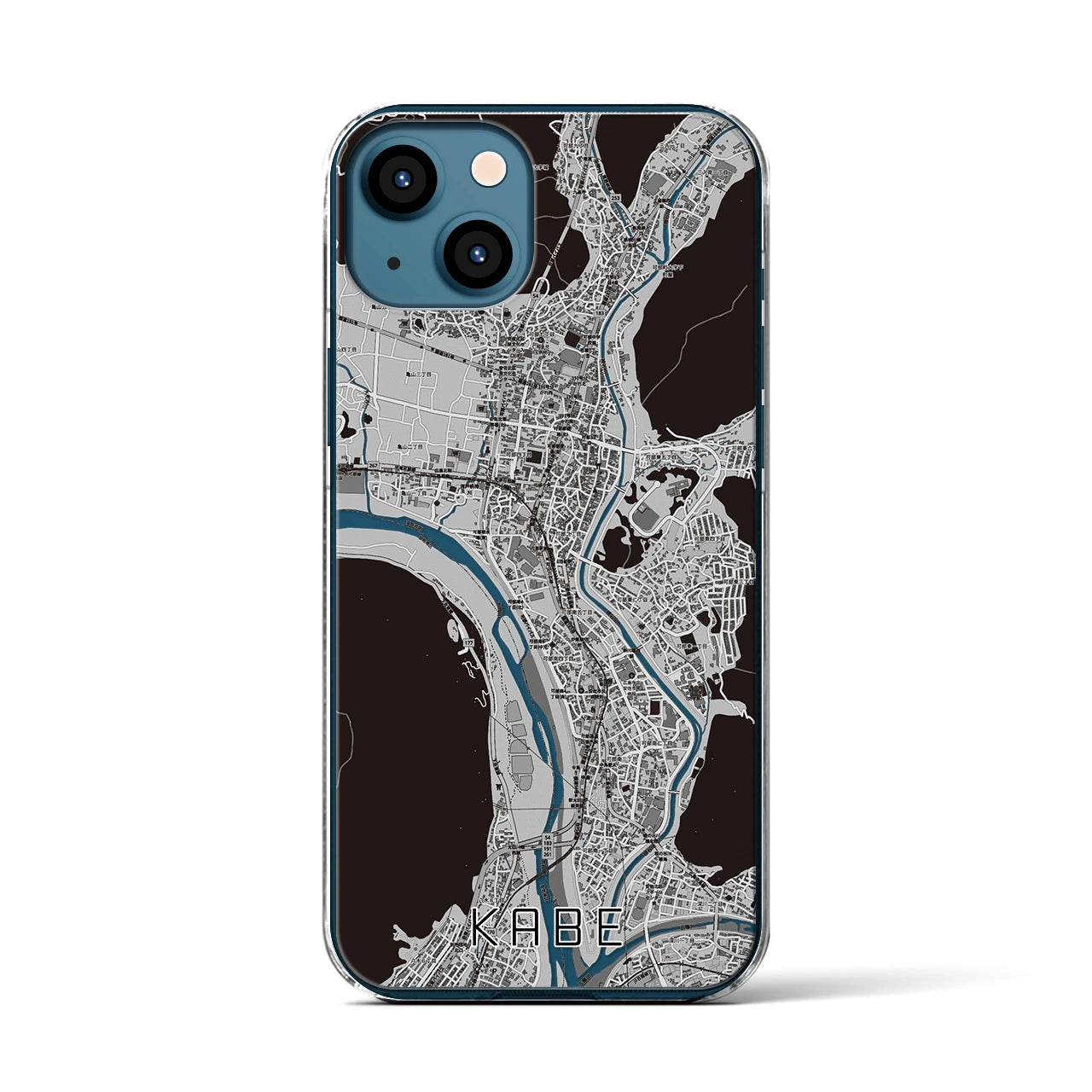 【可部(広島県)】地図柄iPhoneケース(クリアタイプ)